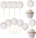 36Pcs Volleyball Cupcake Toppers Sport Balls Cupcake Picks Volleyball Theme Birthday Party Baby Shower Sport Game Party Cake Decorations Supplies
