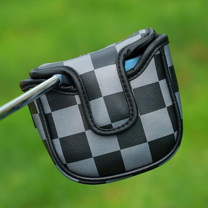 Craftsman Golf Make Birdie Everyday Black and Gray Checkers Golf Club Headcover for Woods and Driver Hybrids Irons Protector Putter Covers