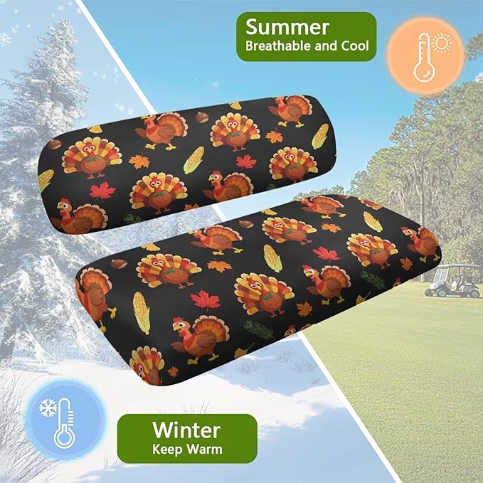Golf Cart Seat Covers, Universal Fit & Nonskid Bottom Fits for Club Car 2 Person Seats Golf Carts