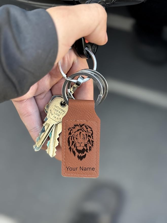 LaserGram Rectangle Keychain, Golfer Golfing, Personalized Engraving Included