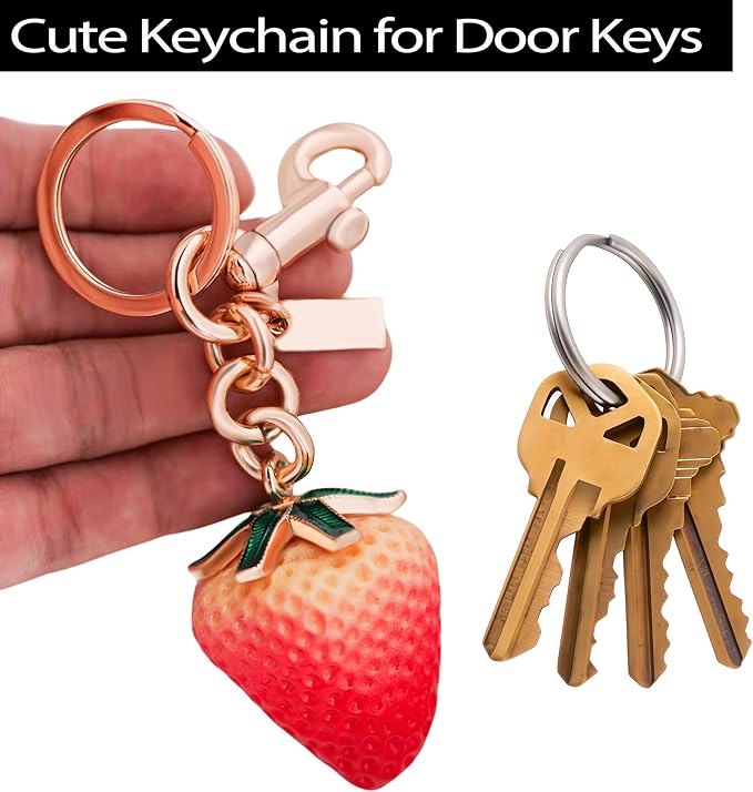 Cherry Bag Charm, Cute Strawberry Fruit Bags Charm Purse Charms Keychain Women Bag for Handbag
