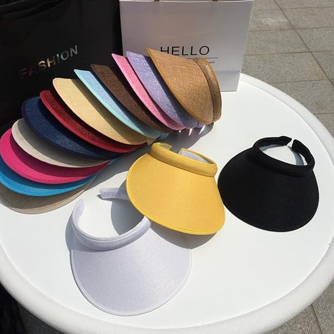 Cloth Covered Slip-On Visor for Women, Adjustable Cap Sports Sun Visors for Men