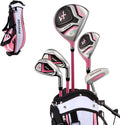 Precise X7 Kids Golf Clubs Set – Boys’ & Girls’ Junior Golf Set with Lightweight Graphite Shafts, Hybrid, Putter & Stand Bag