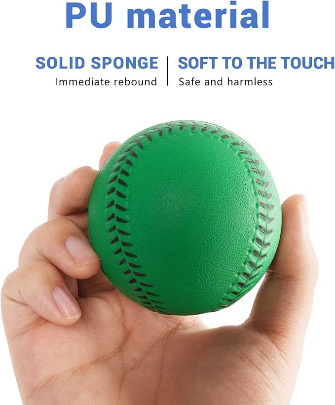 Soft Baseballs, Foam Training Baseball 12 Pack for Kids Regulation Size Foam Baseballs for Soft & Safe Throwing, Catching and Batting Practice