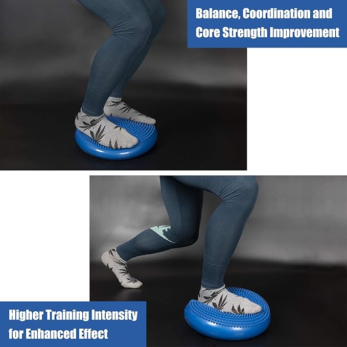 Balance Disc for Chair Wiggle Seat for Sensory Kids Wobble Cushion for Desk Office Exercise - Improve Stability Core Strength Posture Attention - 13” Diameter 2 Pack with Hand Pump