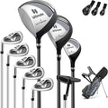 ULTIMATE Left Handed Golf Clubs for Men, 10pcs Men's Complete Golf Club Set Includes 460cc #1 Driver, #3 Fairway Wood, #4 Hybrid, #6/#7/#8/#9/#P Irons, Putter