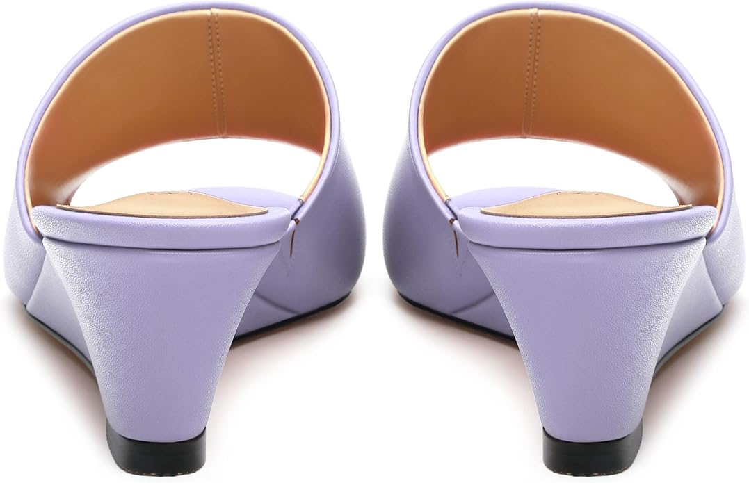 Wedge Sandals for Women Open Toe Wedge Heels Womens Matte High Heel Sandal Round Toe Heeled Wedge Sandals Slip on Casual shoes 2 inch
