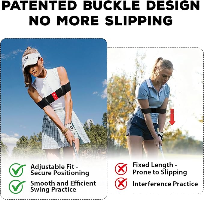 Golf Swing Trainer Aid, Adjustable Elastic Swing Correcting Arm Band, Golf Practice Accessories to Fix Chicken Wing, Golf Training Equipment Gifts for Golfers, Beginners and Players