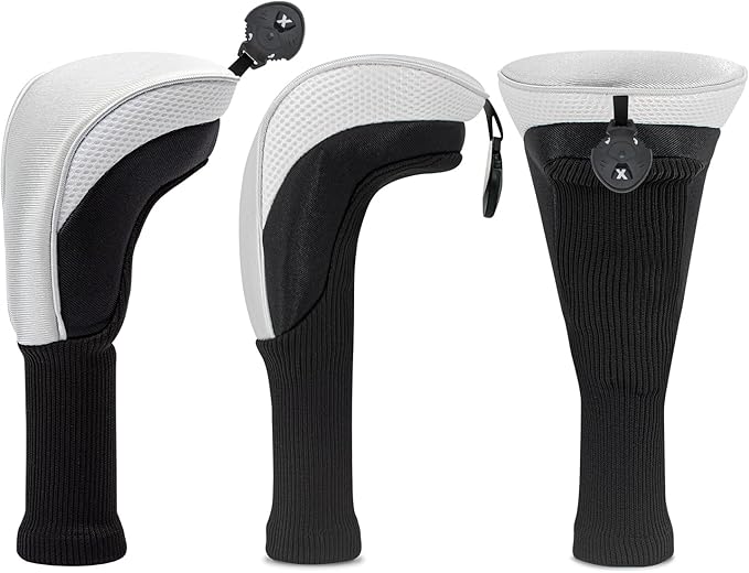 Golf Head Covers for Fairway Woods Driver Hybrids 5 Pieces Nylon Mesh Sports Fan Golf Club Headcovers-Golf Accessories for Men Women.