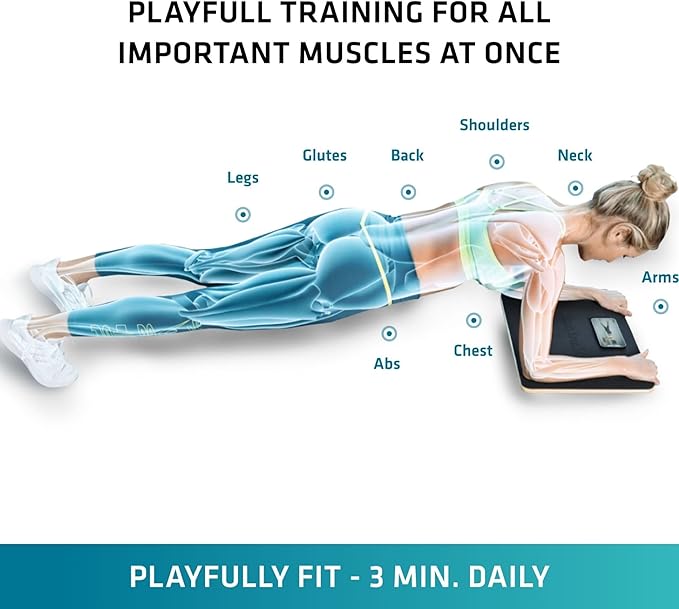 Plankpad PRO Get fit Playing Games & Workouts; Plank & Balance Board with free iOS/Android App & 10 Games; Dynamic Abs & Core Fitness Training; Only 3 Minutes a Day.