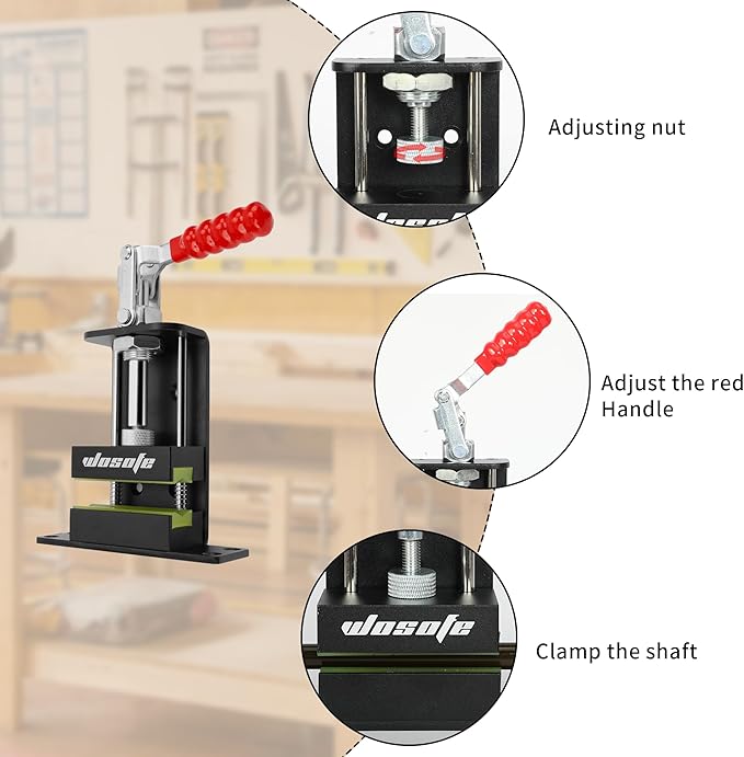 wosofe Golf Club Regrip Vise Tool，Rubber Grip Vise Clamp，Golf Club Gripping Station,Golf Workshop Supplies，Includes A Regripping Kit - with 17 Ferrules Suitable for Irons, A Hook Knife and Grip Tape