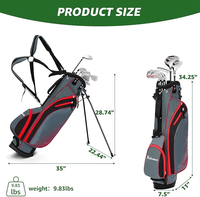 8 Pieces Complete Golf Club Set for Men Left or Right Handed – Mens Golf Clubs Full Set with Fairway Wood, Hybrid, Irons, Putter & Lightweight Bag – Beginner Friendly, Best Value, Distance & Accuracy