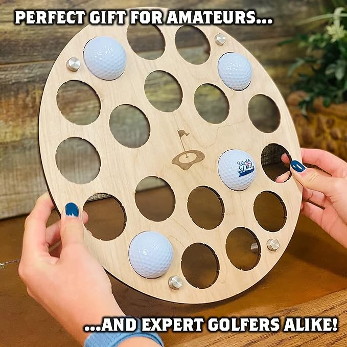 Torched Golf Ball Display Holder Collector’s Case Holds 19 Golf Balls Wall Mount Decor, Personalized Golf Lovers Gift for Men, Customizable
