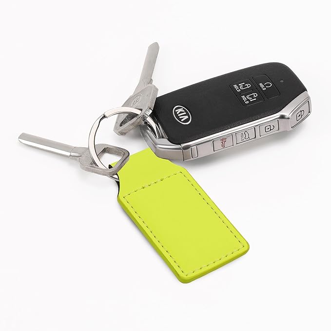 LaserGram Rectangle Keychain, Coat of Arms Germany, Personalized Engraving Included (Neon Green)