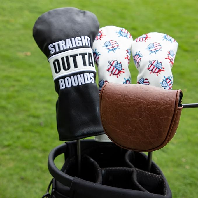 Golf Mallet Putter Covers, Magnetic Closure Brown Premium Leather Mallet Putter Headcovers Fits for Golf OZ1 MEZZ 1 MEZZ1 MAX Putter