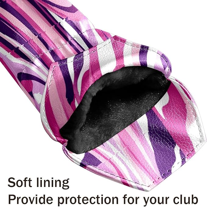 Funny Butterfly Colorful Golf Head Covers for Driver, Fairway, Hybrid & 3 Wood Premium PU Leather with Soft Velvet Lining Waterproof & Scratch-Resistant Unique Golf Gift for Men & Women
