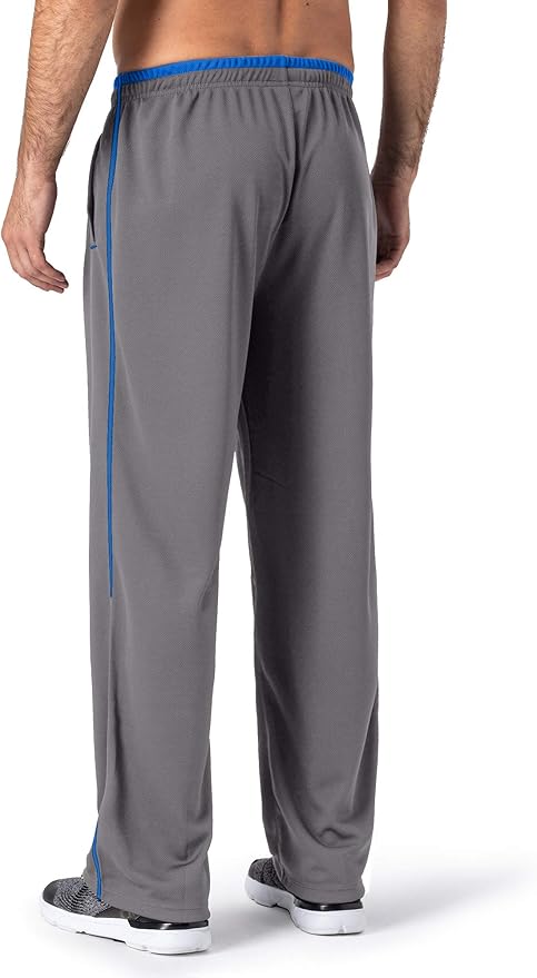 MAGNIVIT Men's Lightweight Sweatpants Loose Fit Open Bottom Mesh Athletic Pants with Zipper Pockets