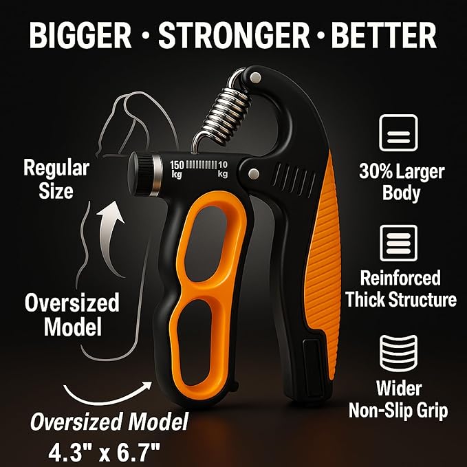 Grip Strength Trainer, 330Lbs Adjustable Resistance Forearm Strengthener, Hand Grip Strengthener with Counter, Heavy-Duty Grip Trainer for Forearm, Wrist & Finger Exercise