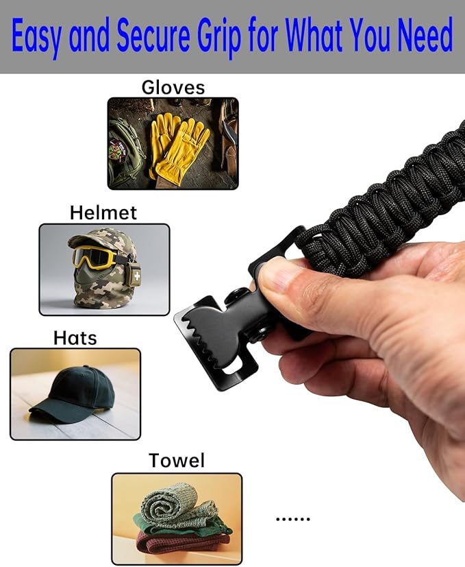 Tactical Glove Clips Work Glove Holders Strap w/Metal Alligator for Duty Belt Backpack Camping Hiking Construction