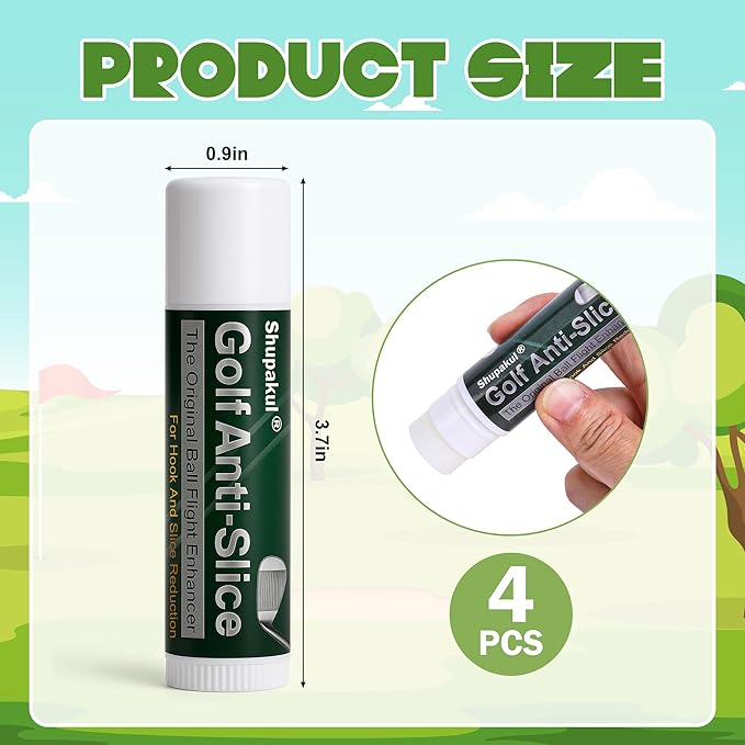4 Pcs Golf Anti-Slice Anti-Hook Compound for Clubs, Golf Driver Wax Stick to Reduce Side Spin, Portable Golf Stick Compound Accessories for Boosts Distance Increases Accuracy