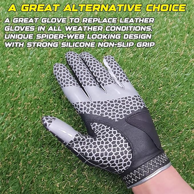 J&S Sporting Spider Grip Nonslip Golf Gloves for Men, Mens Golf Glove for Right Handed Golfer