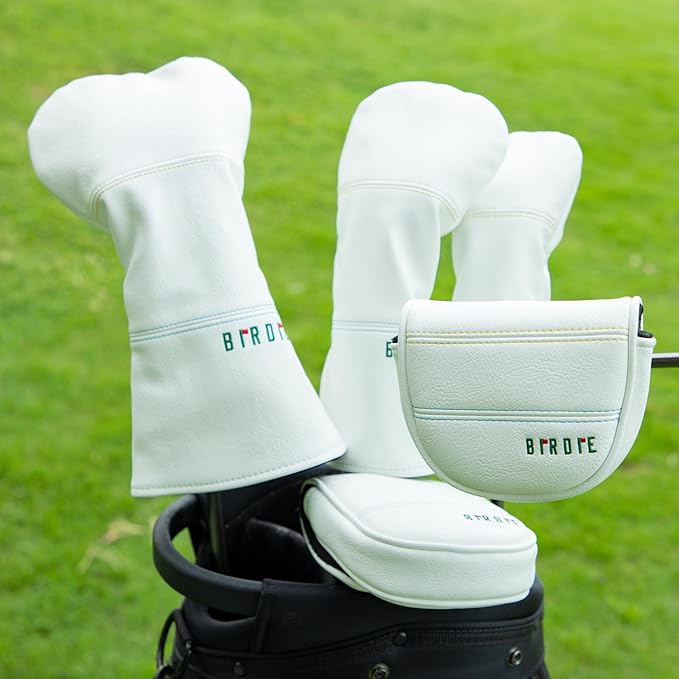 Golf Headcovers Elegant Embroidery Premium Leather Birdie Golf Driver Cover Fairway Hybrid Cover Blade Putter Cover Golf Mallet Putter Cover for OZ1 MEZZ 1 MEZZ1 MAX Putter
