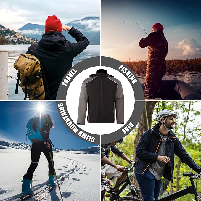 K.E.J. Golf Rain Jacket for Men Waterproof Raincoat Lightweight Jacket Golf Suit for Hiking Cycling Running Camping Traveling