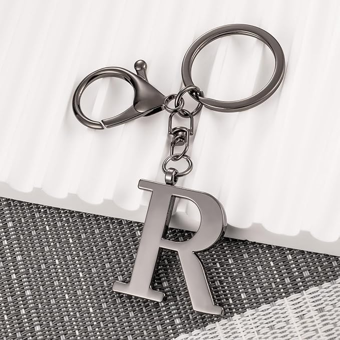 LAXPICOL Gold Letter A-Z Keychain for Women Bag Charms Purse Charms For Handbags Metal Alphabet Initial Letter Keychain