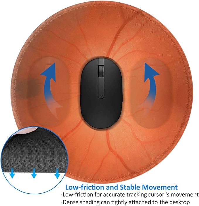 Retinal Eyeball Mouse Pad, Mouse Pads for Desk, Stitched Edge Mousepad with Non-Slip Rubber Base, Gaming Mouse Mat for Computer Laptop Home Office