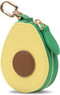 XSUIOY Orange Fruit Coin Purse Keychain Bag Charm, Mini Leather Coin Purse & Pouch Airtag Holder Keychain, Kawaii Bag Charms for Handbag, Tote, Keys, Airtag, Gifts for Girls & Women