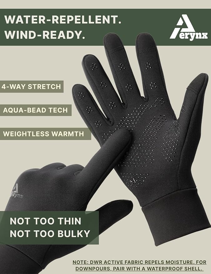 Lightweight Running Winter Gloves Touch Screen Gloves Liners for Cycling Biking for Men Women