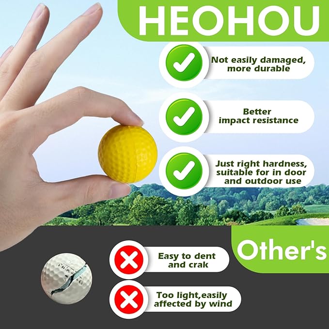 Foam Golf Practice Balls,Realistic Feel and Limited Flight Practice Golf Balls for Backyard,Soft Training Golf Balls for Indoor or Outdoor