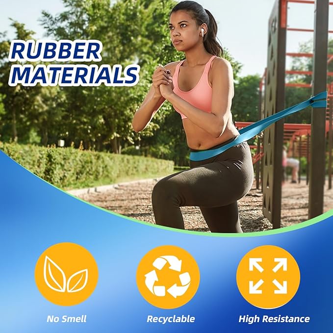 WHATAFIT Resistance Bands,Pull Up Assist Bands Set with Handles, Exercise & Workout Bands with Door Anchor for Men & Women – Home Fitness Equipment for Strength Training, Stretching