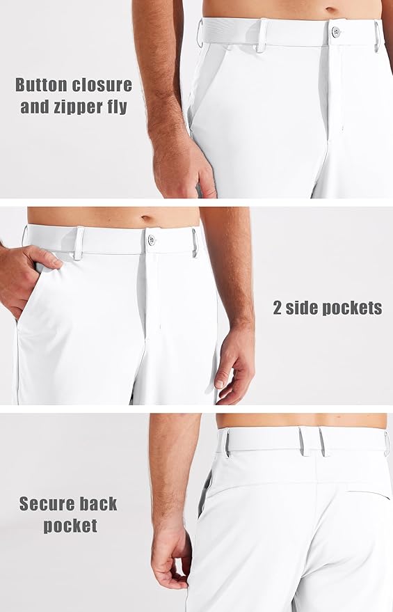 Libin Men's Golf Pants Joggers Lightweight 3 Pockets Slim Fit Soft Stretchy Tapered Work Dress Athletic