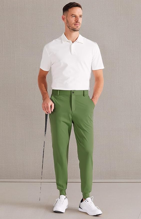 Libin Men's Golf Pants Joggers Lightweight 3 Pockets Slim Fit Soft Stretchy Tapered Work Dress Athletic
