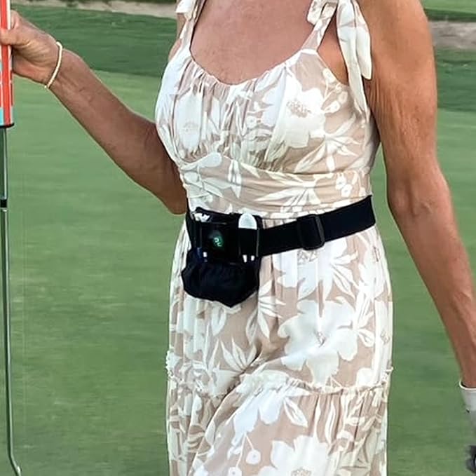 Golf Valuables Pouch Bag - Golf Balls Bag for tees, Balls, Ball Marker, Divot Repair Tool, Keys, Cards & Cash - Golf Caddy Belt Pouch for Women & Men- Golf Accessories Gift for Golfers