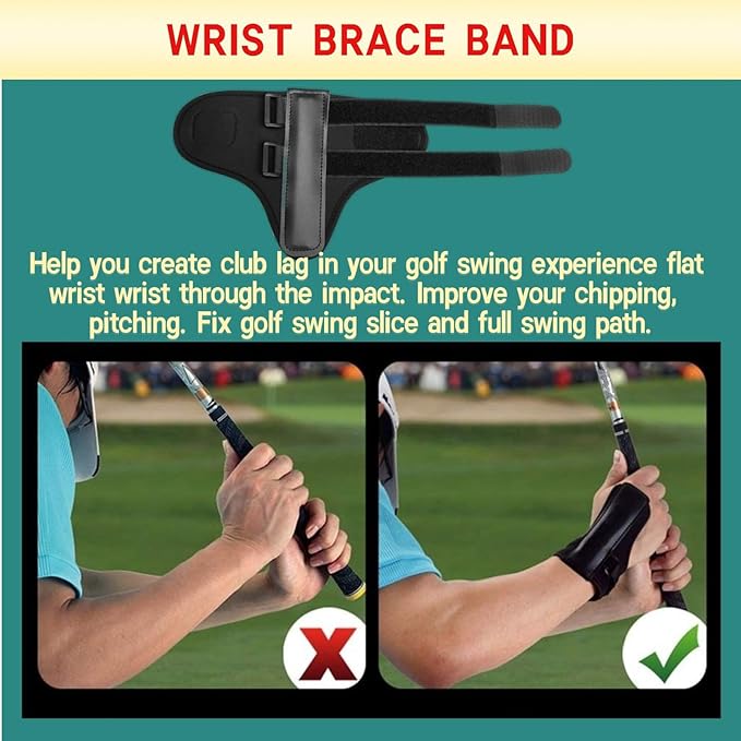 MUSKULO MONSTRO Golf Swing Trainer Aids Set, Golf Posture Correction Tools, 6 PCS-Arm Band, Elbow Correction, Wrist Hinge Trainer, Wrist Brace Band, Leg Rod Corrector, with a Strap Carrying Bag