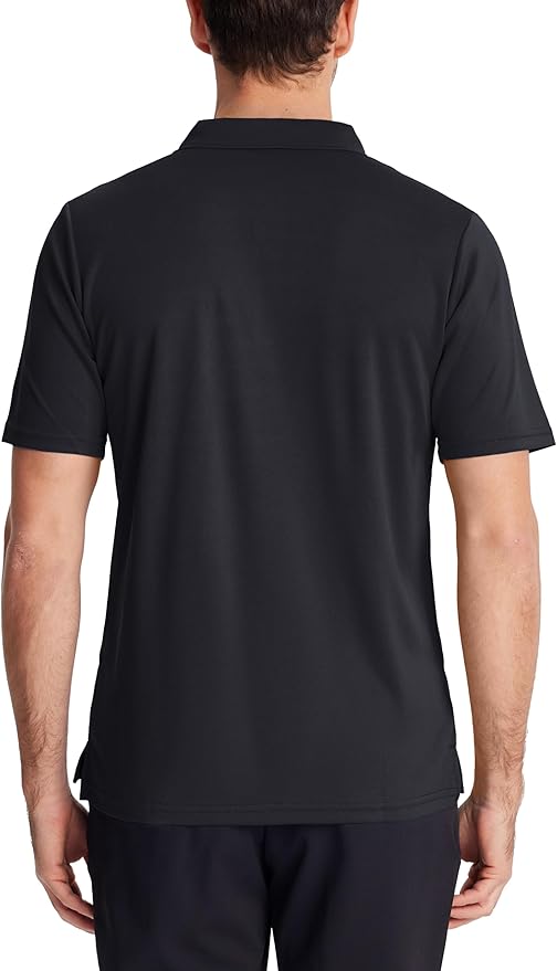 KEFITEVD Men's Polo Shirts Short Sleeve Moisture Wicking Dry Fit Performance Collar Golf Athletic Casual T-Shirt
