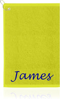 Personalized Passion Golf Towel with Embroidered Name - 16"x26" Custom Golf Towels with Clip - Soft & Highly Absorbent Plush Velour - Easily Wipes Away Sweat and Dirt - Gift for Golfers - Lime Green