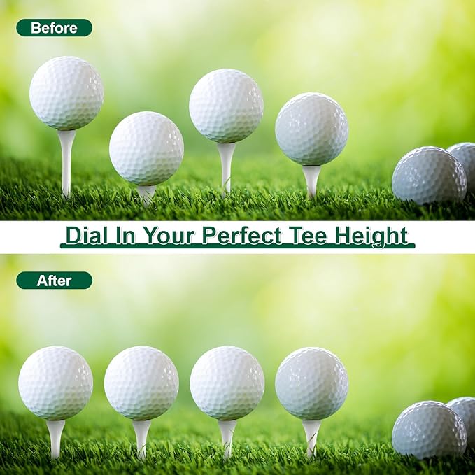 Adjustable Golf Tee Height Tool, Aluminum Golf Tee Height Setter with Precise Scale, Outdoor Golf Training Aid for Consistent Swings