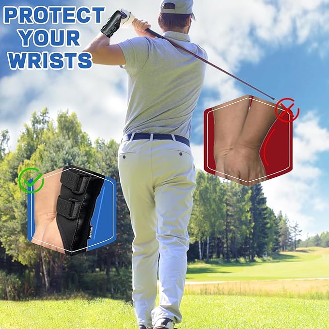 Golf Wrist Training Aid, 2 Pack Golf Swing Band and Golf Wrist Correction Trainer, Golf Grip Trainer for Beginners Arm Posture Correcting