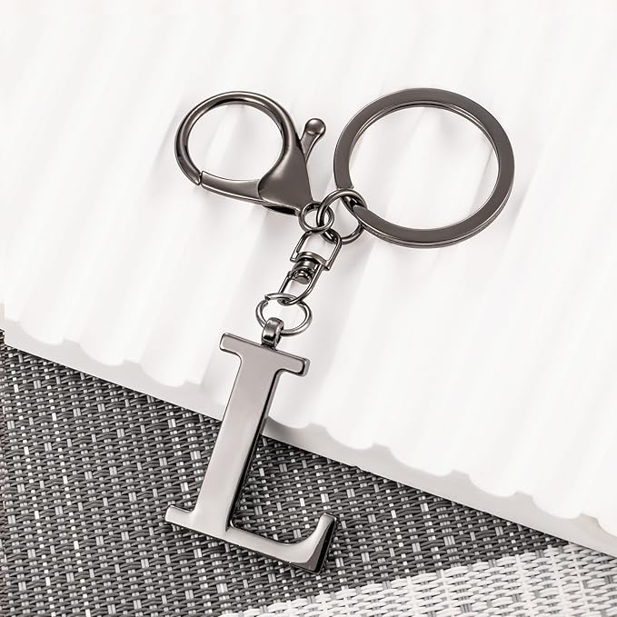 LAXPICOL Gold Letter A-Z Keychain for Women Bag Charms Purse Charms For Handbags Metal Alphabet Initial Letter Keychain