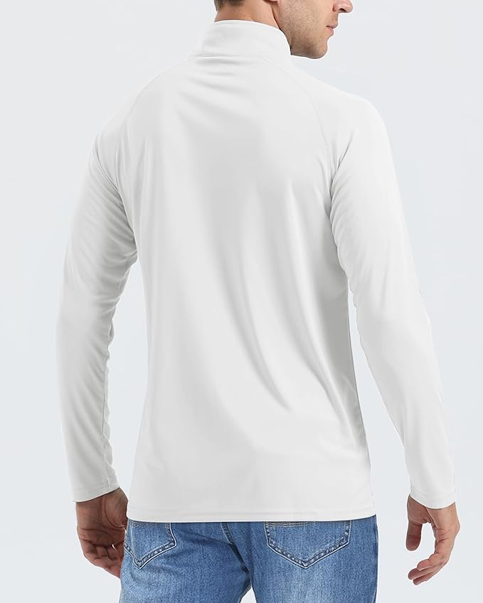 Boladeci Men's UPF 50+ Sun Shirts 1/4 Zip Long Sleeve SPF UV Protection Lightweight Quick Dry Quarter Zip Golf Shirts