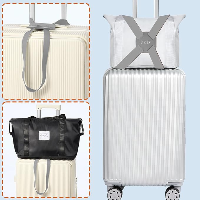 ZINZ Luggage Strap, High Elastic Suitcase Belt Adjustable Bag Bungees for Easier Travel，Gray