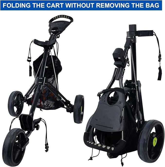 Golf Push Cart Storage Bag,Golf Cart Organizer, Backside Extension Storage Bag,Closure Push Cart Net Mesh Accessories