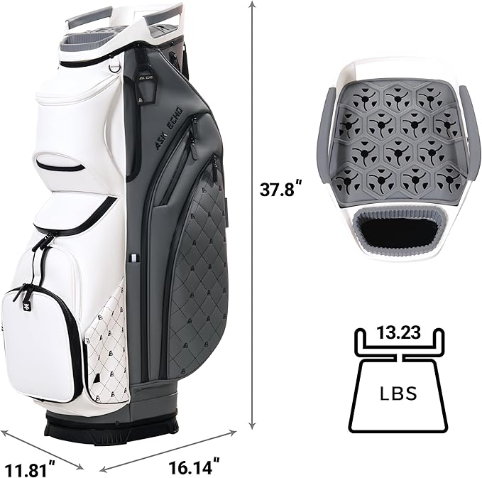 ASK ECHO Soundless Cart Golf Bag with 15 Way Full Length Dividers Golf SLC-130LE Cart Bag