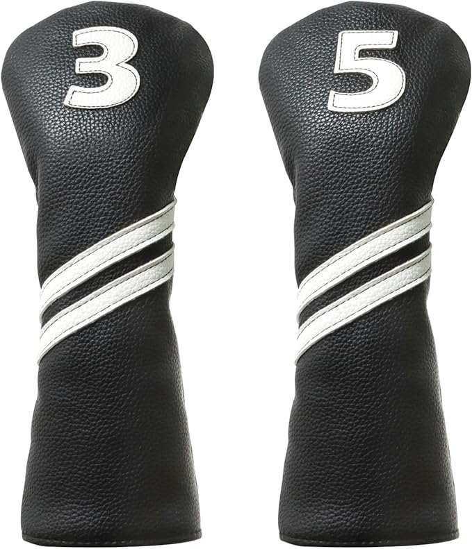 Golf Club Covers,4pcs or 1pc Golf Headcovers for Woods and Driver Fairway Hybrids Women Men - Premium PU Leather with Interchangeable Tags & Magnetic Blade and Mallet Putter Covers