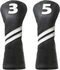 Golf Club Covers,4pcs or 1pc Golf Headcovers for Woods and Driver Fairway Hybrids Women Men - Premium PU Leather with Interchangeable Tags & Magnetic Blade and Mallet Putter Covers