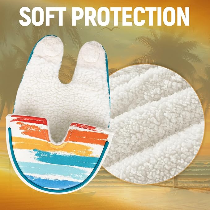 Golf Putter Cover Half Mallet Golf Club Head Covers Protector Magnetic Closure for Scotty Cameron Taylormade Odyssey Club Headcover Coco