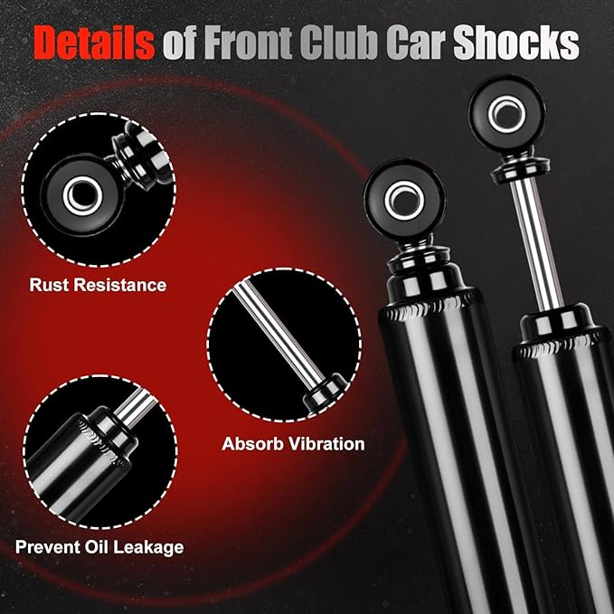 Club Car Front Shocks Golf Cart Shock Absorbers for Club Car DS G&E 1981-2011, Precedent G&E 2004 up, Tempo 2018 up, OEM 1010991, 1014235, 102588601, 2 Pack